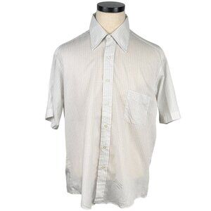 Vintage Sears Mens Store Short Sleeve Button-Up Shirt XL 60's Checked Pattern